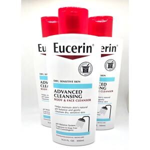 New Eucerin Advance Cleansing Body & Face Cleanser 3-pack